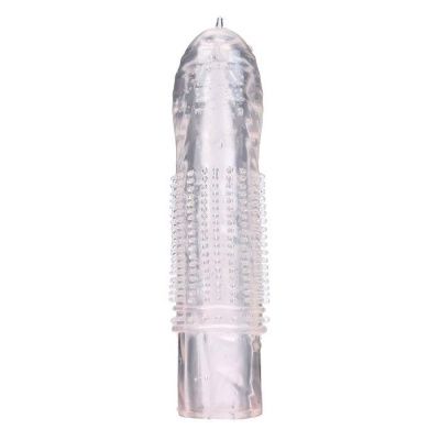 Прозрачная массажная насадка на пенис с шишечками - 12,5 см. от Сима-Ленд