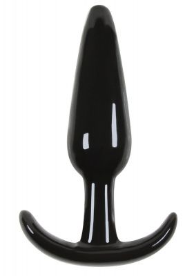 Гладкая черная анальная пробка Jelly Rancher T-Plug Smooth - 10,9 см. от NS Novelties