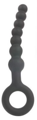 Черный анальный стимулятор-елочка с ограничителем - 13,5 см. от Bior toys