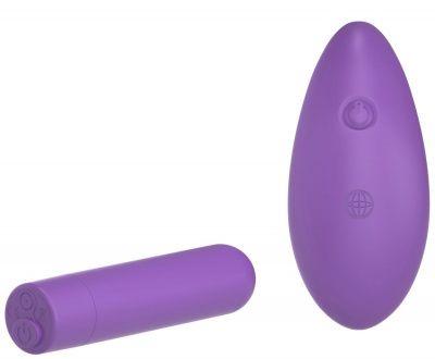 Фиолетовая вибропуля с пультом Rechargeable Remote Control Bullet - 7,62 см. от Pipedream
