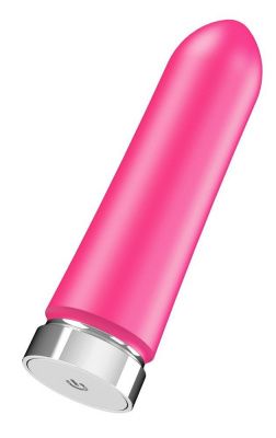 Розовая перезаряжаемая вибропуля VeDO Bam - 9,7 см. от VeDO