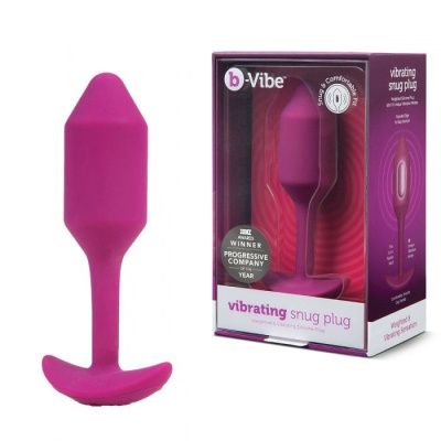 Розовая пробка для ношения с вибрацией Snug Plug 2 - 11,4 см. от b-Vibe