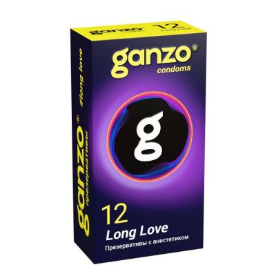 Презервативы с анестетиком для продления удовольствия Ganzo Long Love - 12 шт. от Ganzo