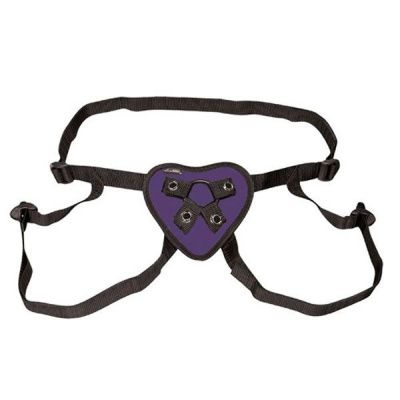 Трусики с фиолетовым сердечком для страпона от Lux Fetish