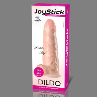 Телесный фаллоимитатор с мошонкой JoyStick на присоске от Sitabella