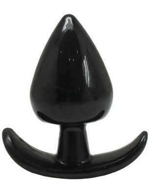 Черная коническая анальная пробка с ограничителем - 5 см. от Eroticon