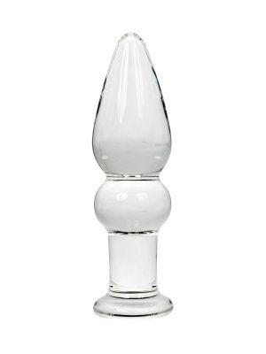 Прозрачный фигурный анальный плаг из стекла - 11 см. от EGZO