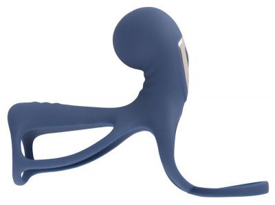 Синяя вибронасадка на пенис Vibrating Cock Sleeve with Ball Ring от Orion
