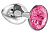 Малая серебристая анальная пробка Diamond Pink Sparkle Small с розовым кристаллом - 7 см. от Lola toys