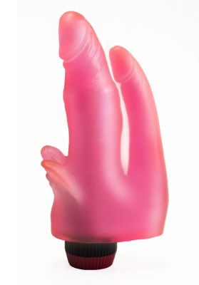 Двойной анально-вагинальный вибромассажёр с лепестками - 17 см. от LOVETOY (А-Полимер)