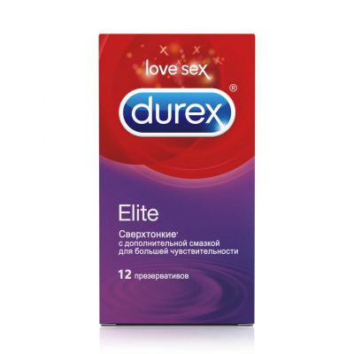 Сверхтонкие презервативы Durex Elite - 12 шт. от Durex