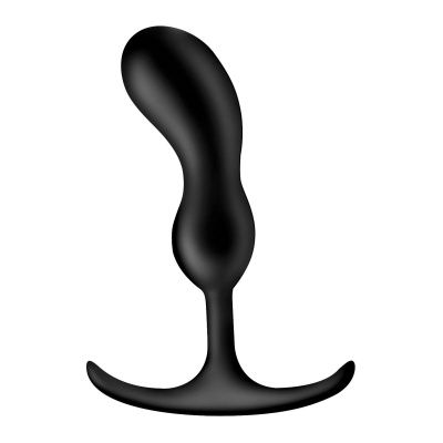 Черный массажер простаты с утяжелителями Premium Silicone Weighted Prostate Plug Medium - 16,3 см. от XR Brands