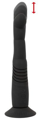Черный вибратор с поступательными движениями G and P-Spot Thrusting Vibrator - 23 см. от Orion
