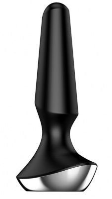Черная анальная пробка с вибрацией Satisfyer Plug-ilicious 2 - 14 см. от Satisfyer