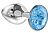 Малая серебристая анальная пробка Diamond Light blue Sparkle Small с голубым кристаллом - 7 см. от Lola toys