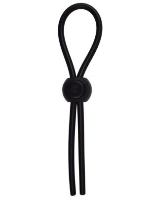 Черное эрекционное лассо с одной утяжкой - 12 см. от Eroticon
