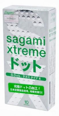 Презервативы Sagami Xtreme Type-E с точками - 10 шт. от Sagami