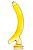 Жёлтый стимулятор-банан из стекла - 16,5 см. от Sexus Glass