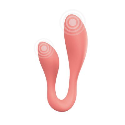 Персиковый интерактивный вибростимулятор для пар Couple Secrets 2.0 APP от Adrien Lastic