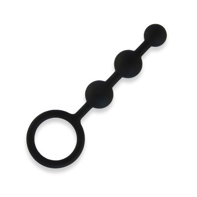 Черные силиконовые анальные бусы Silicone Anal Beads - 14 см. от All About Anal