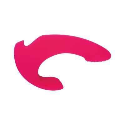 Розовый изогнутый вибратор со стимуляцией клитора - 11,1 см. от Волшебная страна