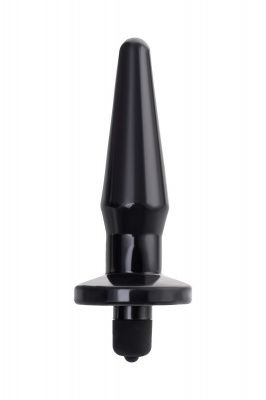 Черная анальная втулка Lacerta с вибрацией - 12,1 см. от POPO Pleasure