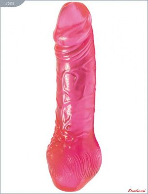 Розовый фаллоимитатор с расширенным основанием - 20,6 см. от Eroticon
