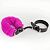 Черные кожаные наручники со съемной ярко-розовой опушкой от Sitabella