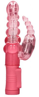 Розовый вибратор-кролик Rotating Bubbles - 23,2 см. от Shots Media BV