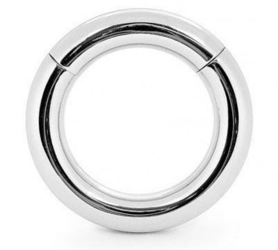 Серебристое среднее эрекционное кольцо на магнитах  от Bior toys