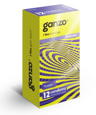 Тонкие презервативы для большей чувствительности Ganzo Sence - 12 шт. от Ganzo