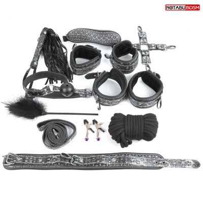 Чёрно-серебристый набор БДСМ от Bior toys