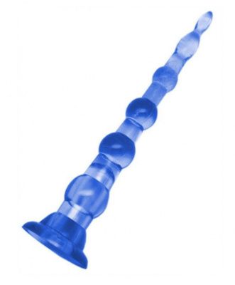 Синяя анальная цепочка с пулькой EROTICON PYRAMID GELS - 21,5 см. от Eroticon