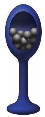 Синяя анальная пробка с шариками внутри Rattler - 12,7 см. от NS Novelties