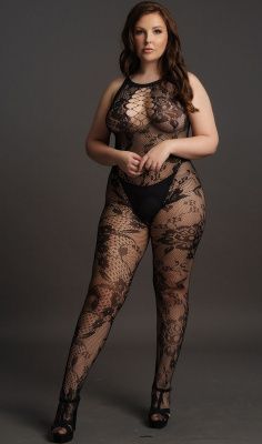 Ажурный кэтсьюит Criss Cross Neck Bodystocking от Shots Media BV