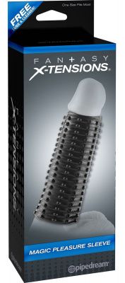 Чёрная насадка Magic Pleasure Sleeve - 13 см. от Pipedream