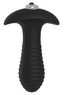Черный анальный вибромассажер SPIRAL PLUG - 11 см. от Dream Toys