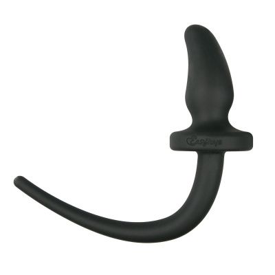 Черная анальная пробка Dog Tail Plug с хвостом от EasyToys