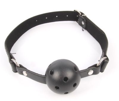 Черный кляп-шарик на регулируемом ремешке от Bior toys