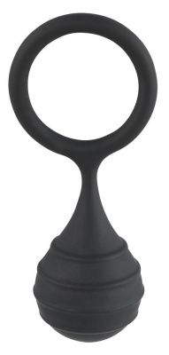 Черное силиконовое кольцо Cock ring   weight с утяжелением от Orion