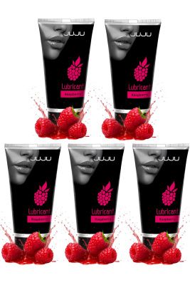 Набор из 5 съедобных лубрикантов JUJU со вкусом малины от JuJu