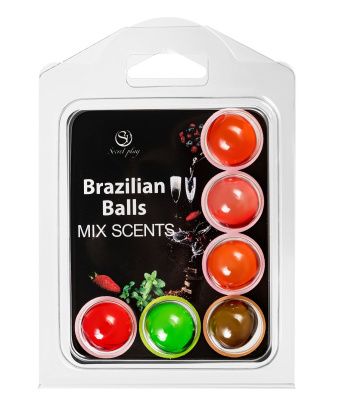 Набор из 6 шариков с ароматизированными массажными маслами Brazilian Balls от Secret Play