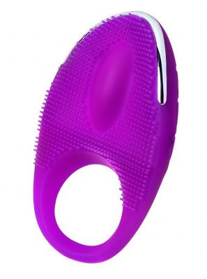 Фиолетовое перезаряжаемое виброкольцо с ресничками JOS  RICO от JOS