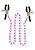 Зажимы для сосков Nipple Chain Metal на фиолетовой цепочке от Toy Joy