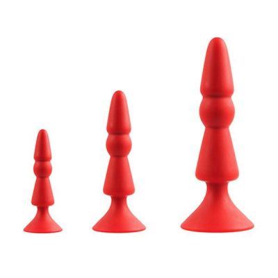Набор из красных анальных силиконовых втулок MENZSTUFF 3-PIECE ANAL CONE SET от Dream Toys