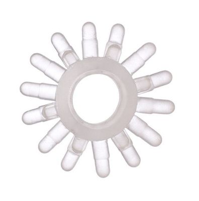 Прозрачное гелевое эрекционное кольцо с шипиками от ToyFa