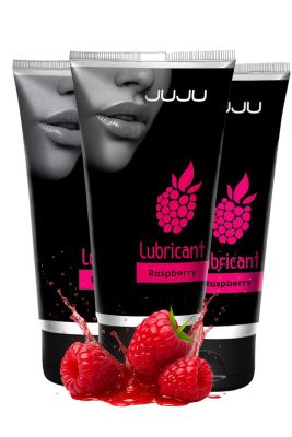 Набор из 3 съедобных лубрикантов JUJU со вкусом малины от JuJu