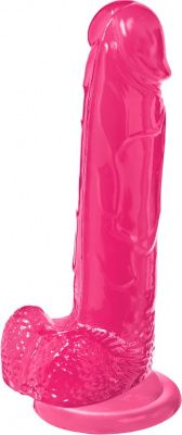 Розовый реалистичный фаллоимитатор Mr. Bold L - 18,5 см. от Bradex