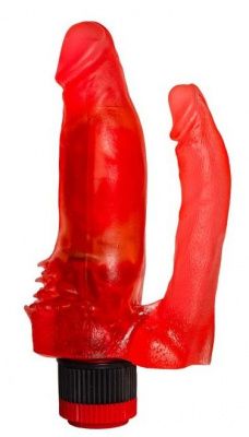 Красный анально-вагинальный вибратор №11 - 15,5 см. от Сумерки богов