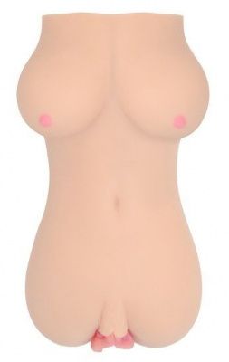 Телесный вибромастурбатор-вагина Clara OnaHole с имитацией груди от KOKOS